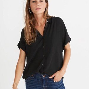 Madewell Central Drapey Black Shirt